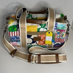 Coach #10452 Patchwork Scribble Satchel Bag